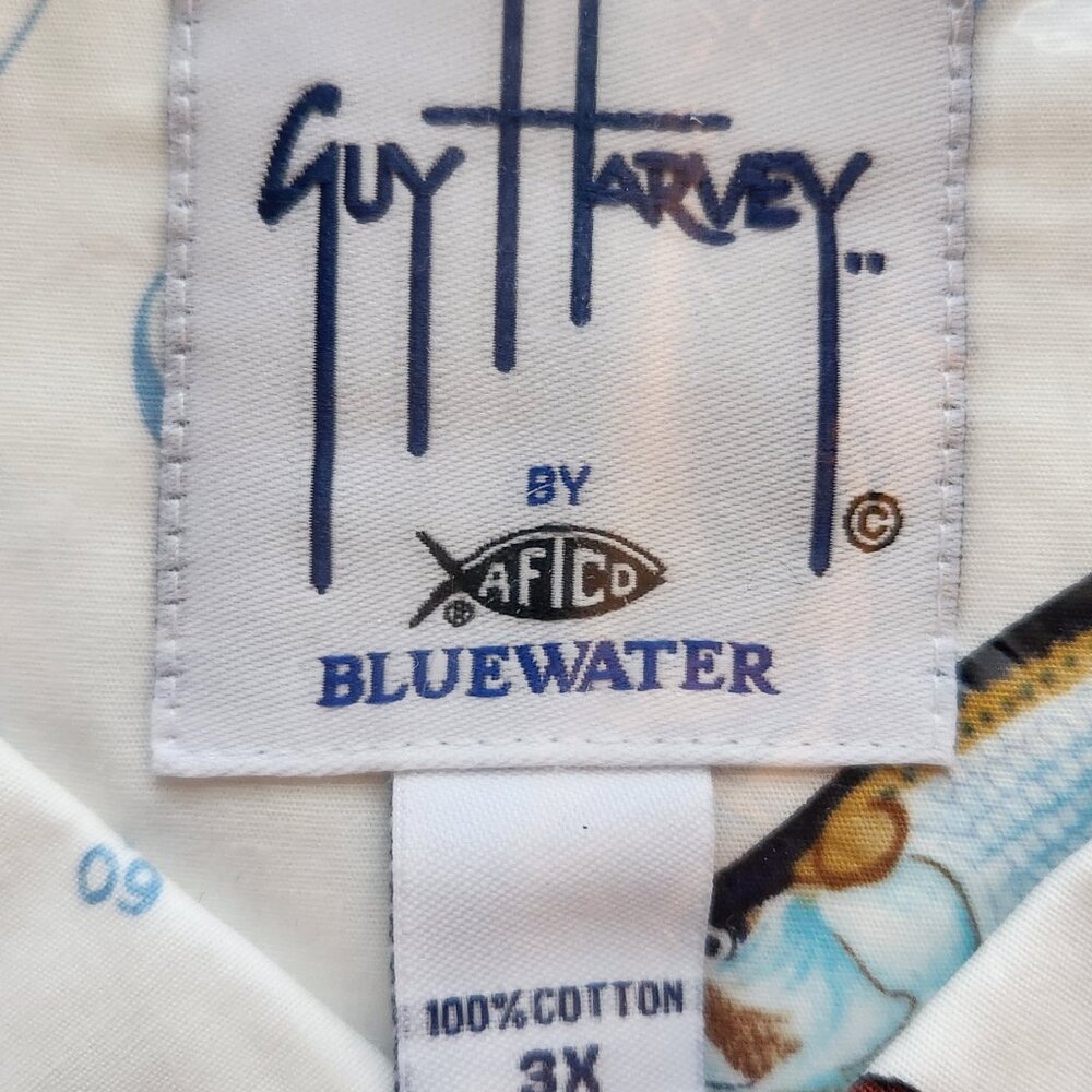 Guy Harvey Aftco Bluewater 3x XXXL short sleeve shirt florida fish lighthouses - Picture 4 of 7